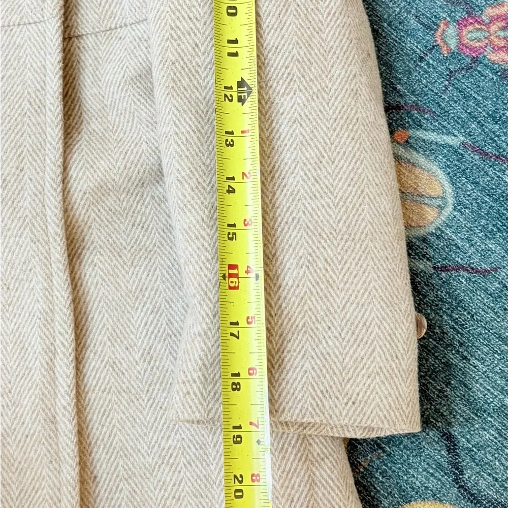 Vintage 60s 70s Givenchy wool herringbone peacoat with embroidered insignia 6 - Picture 10 of 12